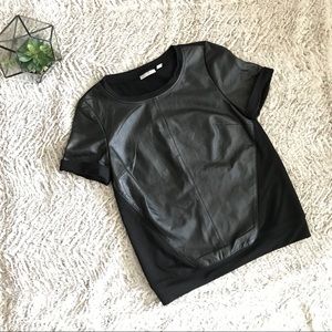🖤 Halogen Faux Leather Black Top Size Small 🖤